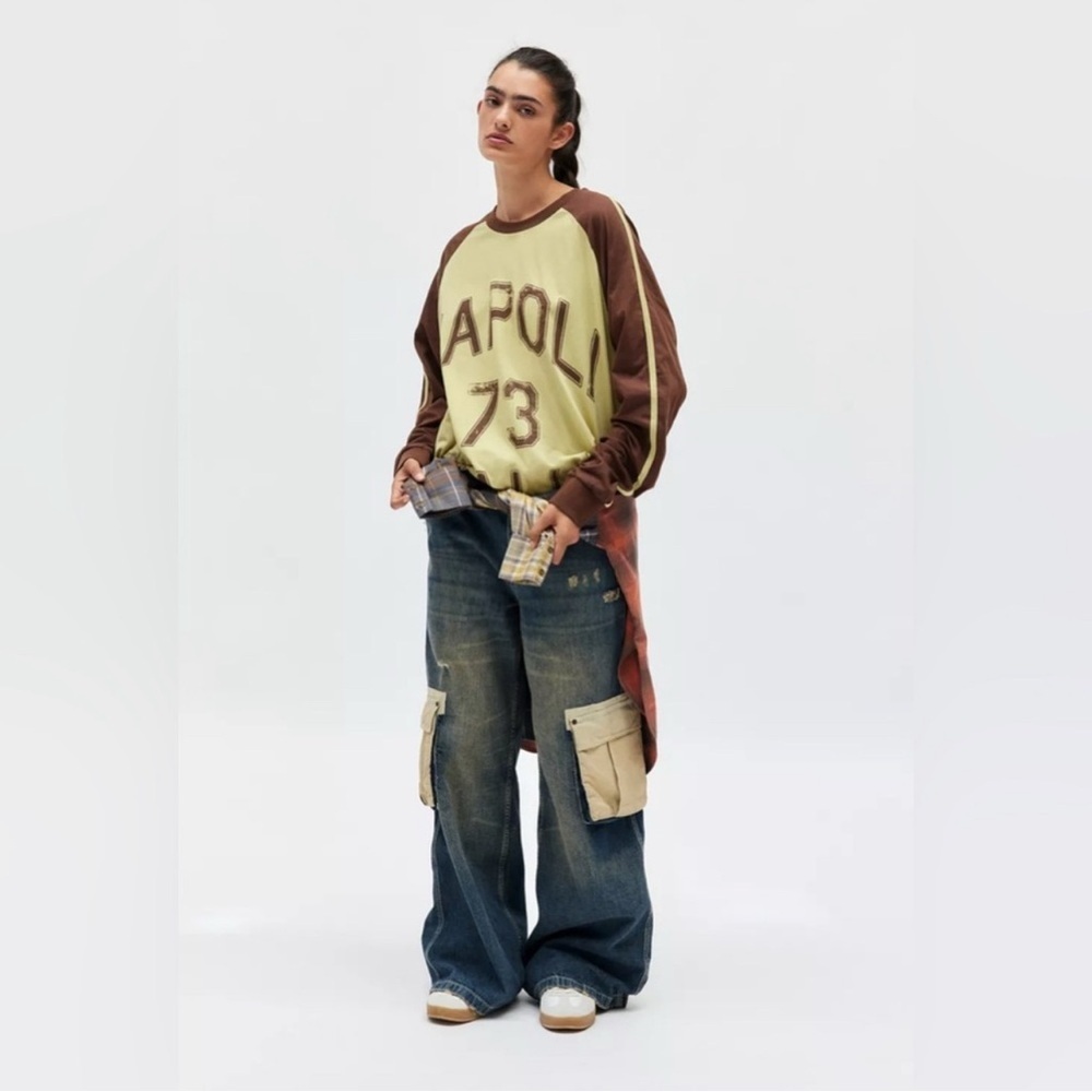 Urban Outfitters Brown and Cream Long Sleeve Tee - Picture 2 of 8